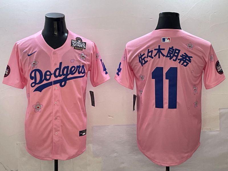 Men Los Angeles Dodgers 11 R.Sasaki Pink Sakura Edition 2025 Nike MLB Jersey style 7
